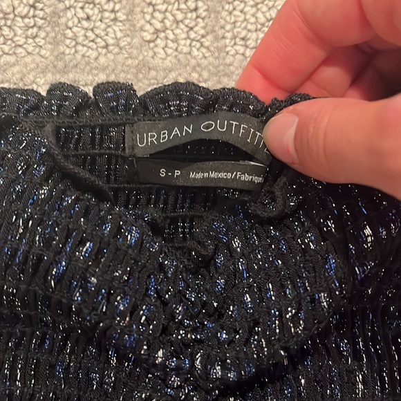 Urban Outfitters Confetti Black and Blue Sparkly Tube Top - Picture 3 of 5